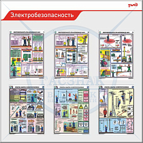 Стенд для ОАО РЖД Электробезопасность. 6 плакатов А3 (1200х1200; Пластик ПВХ 4 мм; Аллюминиевый профиль)